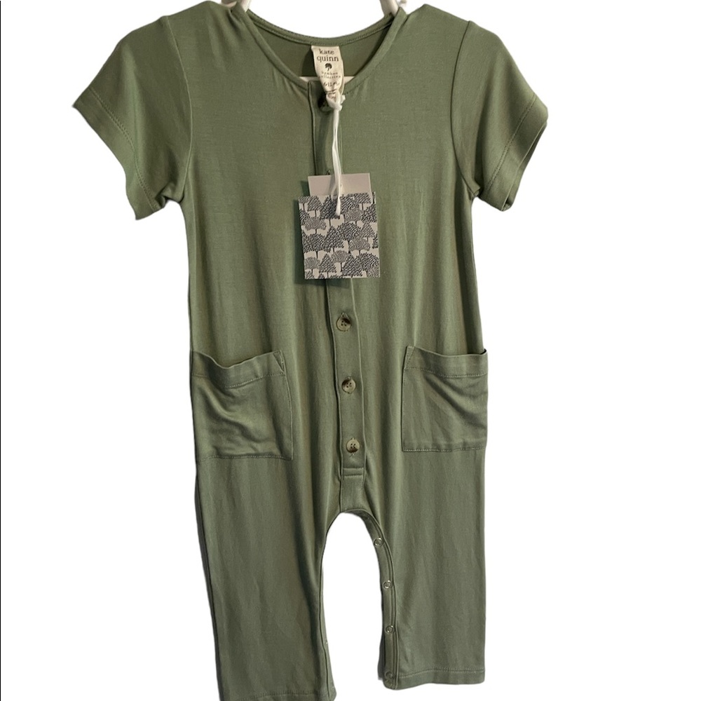 NWT Kate Quinn short sleeve button down pocket jumpsuit-bamboo